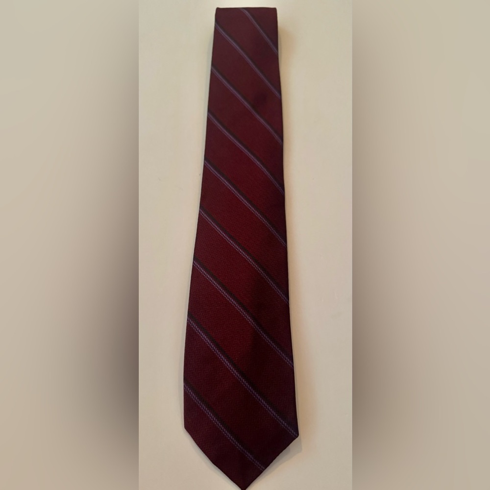 Hickey Freeman Deep Red Striped Tie